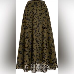 Women's Long Maxi Skirts Y2k Gothic Flowy Ruffle Skirt Boho Floral